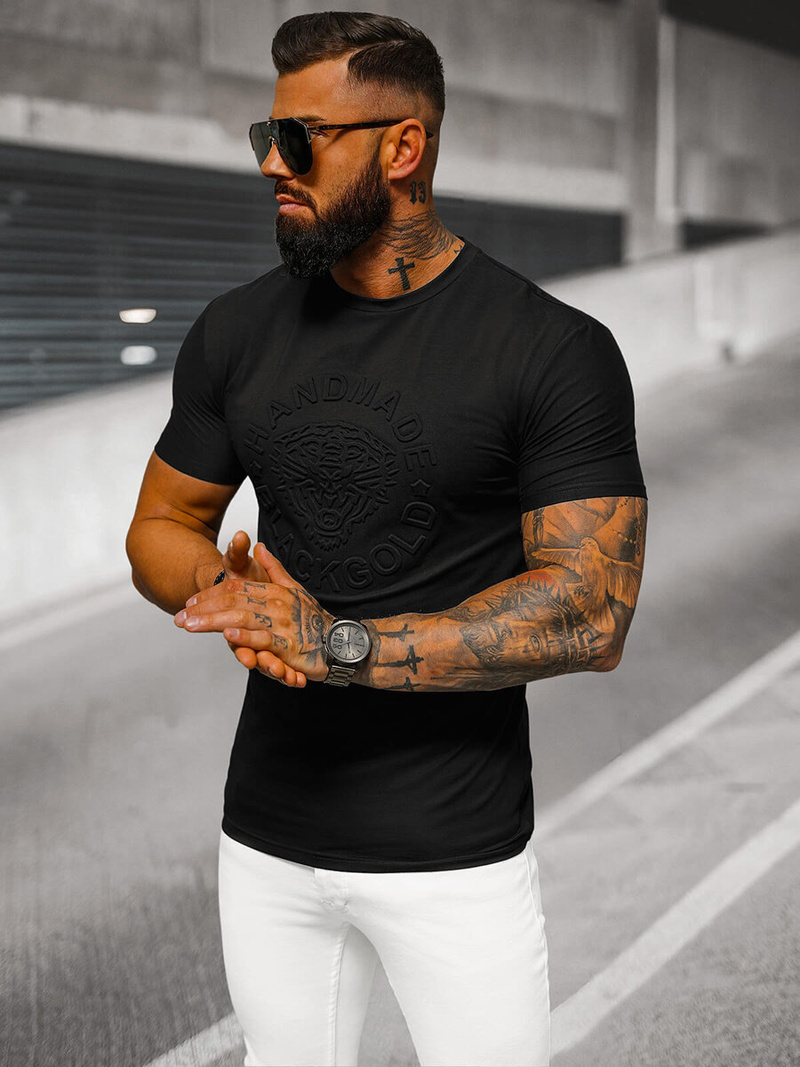Tricou bărbați negru OZONEE NB/MT3056Z