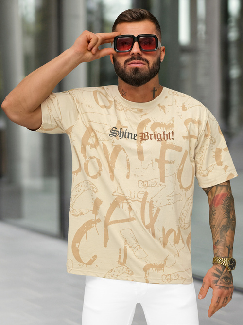 Tricou bărbați bej OZONEE O/YN2/621