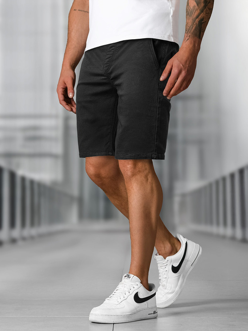 Pantaloni scurti chino bărbați negri OZONEE NB/MP0266NZ