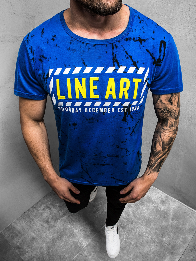 Tricou bărbați albaștri OZONEE JS/KS2029Z