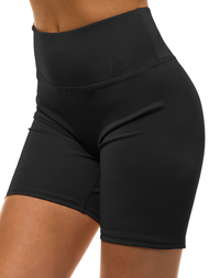 Pantaloni scurți sportivi pentru femei negru mat OZONEE O/54548