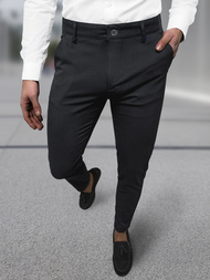 Pantaloni chino bărbaţi negri OZONEE DJ/5526