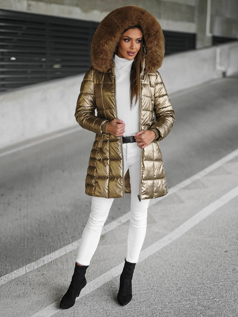 Geacă de femei aur OZONEE JS/16M9120/403Z