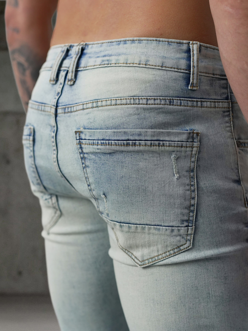 Blugi bărbați albaștri deschis OZONEE O/EM8889