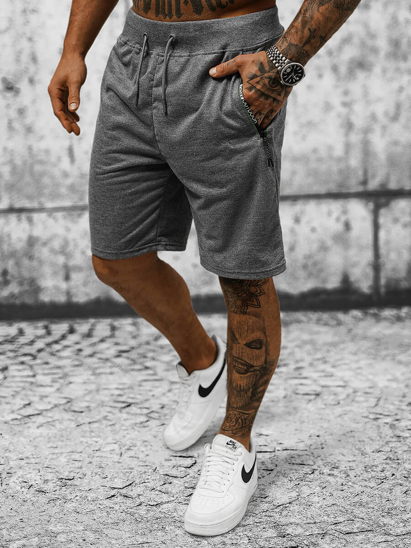 Pantaloni scurți sport bărbați antracit OZONEE JS/8K922