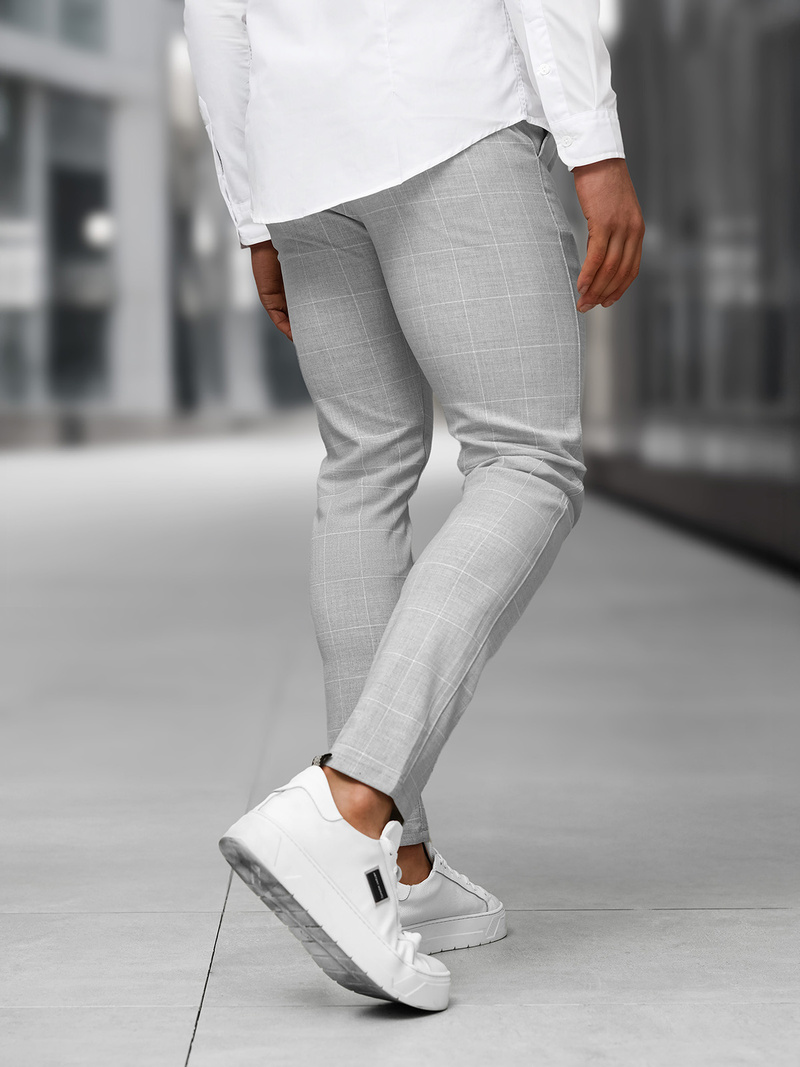 Pantaloni chino bărbaţi gri OZONEE DJ/5505Z