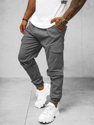 Pantaloni chino jogger pentru bărbați gri OZONEE O/G3014Z