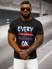 Tricou bărbați negru OZONEE O/8T1266/3