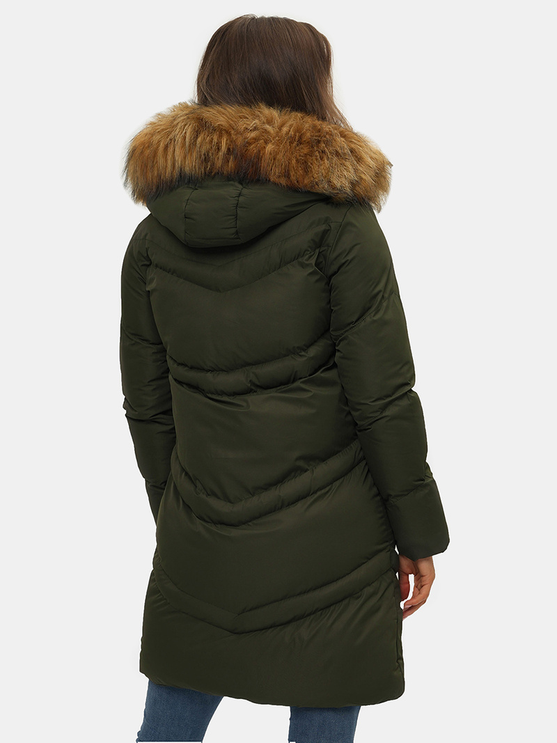 Geacă de iarnă parka femei verde închis OZONEE JS/M731/136