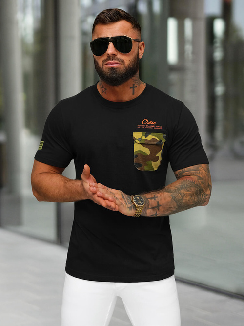 Tricou bărbați negri OZONEE O/MPO3492