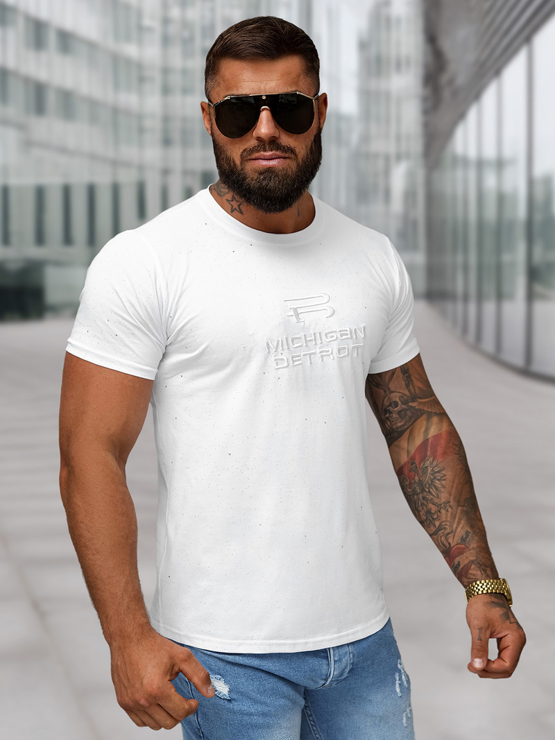 Tricou bărbați alb OZONEE O/QQ1389