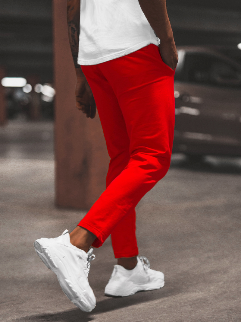 Pantaloni de trening bărbaţi rosii B/18203022Z