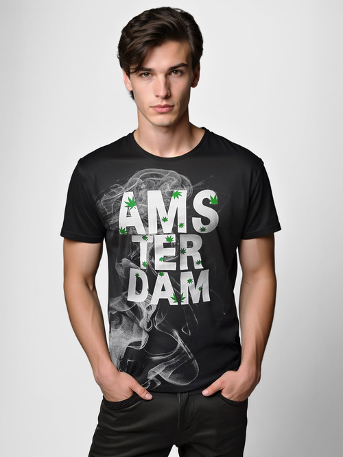 Tricou bărbați negru OZONEE O/T128/3Z
