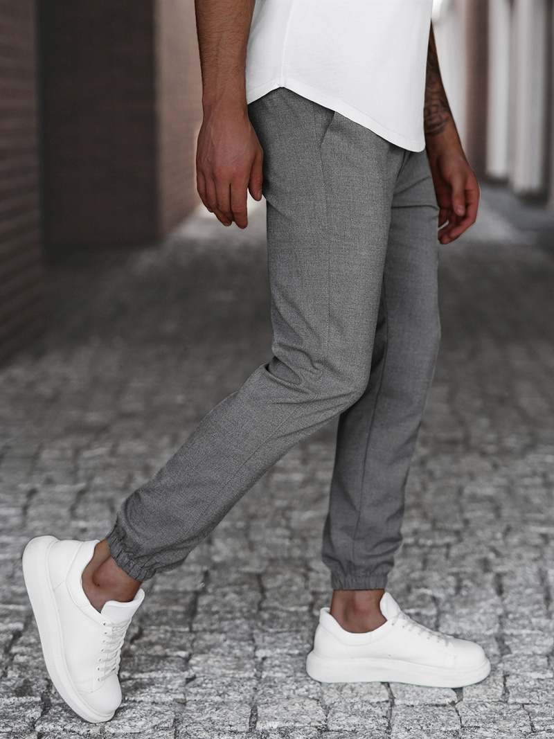 Pantaloni chino bărbaţi gri închis OZONEE DJ/5539Z