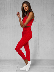 Trening din două piese pentru femei roșu OZONEE JS/YW88037/5Z