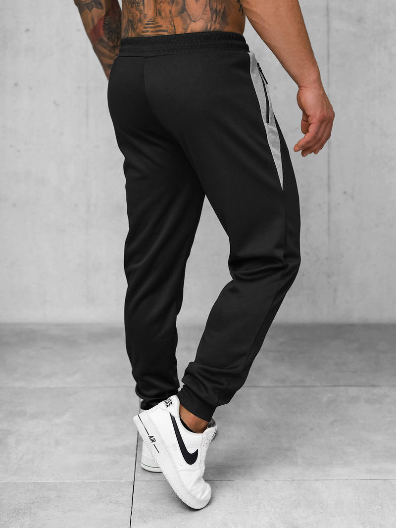 Pantaloni de trening bărbaţi negri OZONEE JS/15K1813/3