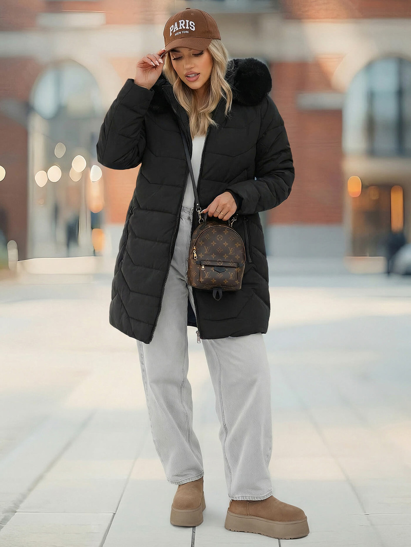 Geacă de femei neagra OZONEE JS/16M9121/392Z