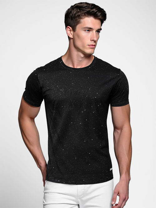 Tricou bărbați negru OZONEE O/QQ1390Z