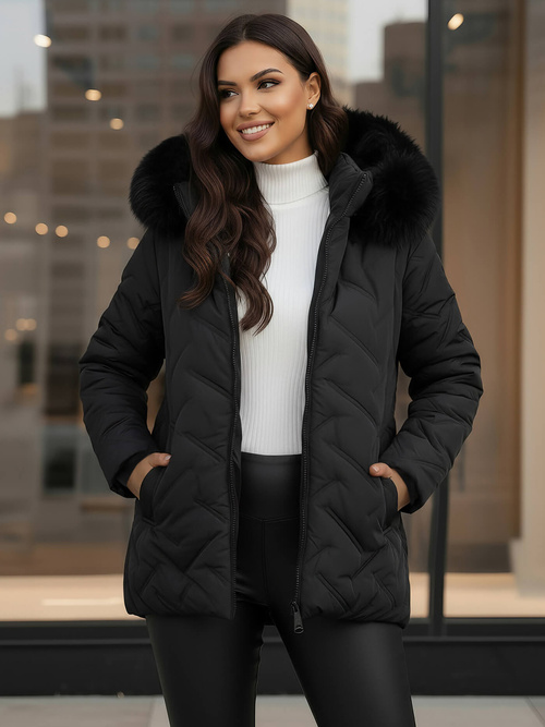 Geacă de femei neagra OZONEE JS/16M9296/392Z