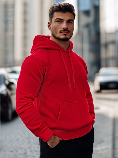 Hanorac bărbați roșu închis OZONEE JS/2009Z