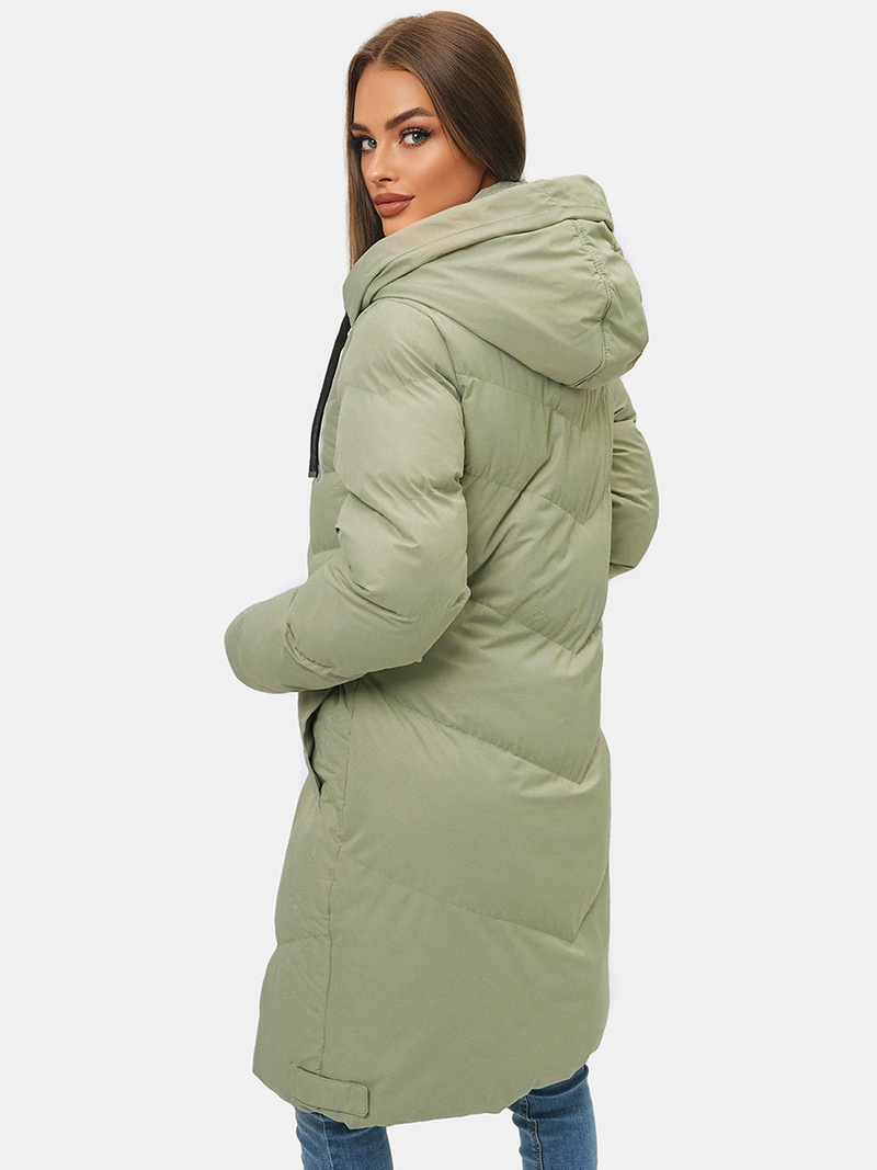 Geacă de iarnă parka femei verde deschis OZONEE JS/M735/156