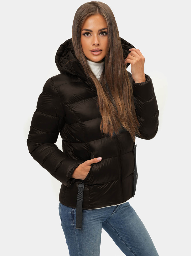 Geacă de iarnă femei ciocolată OZONEE JS/M782/392