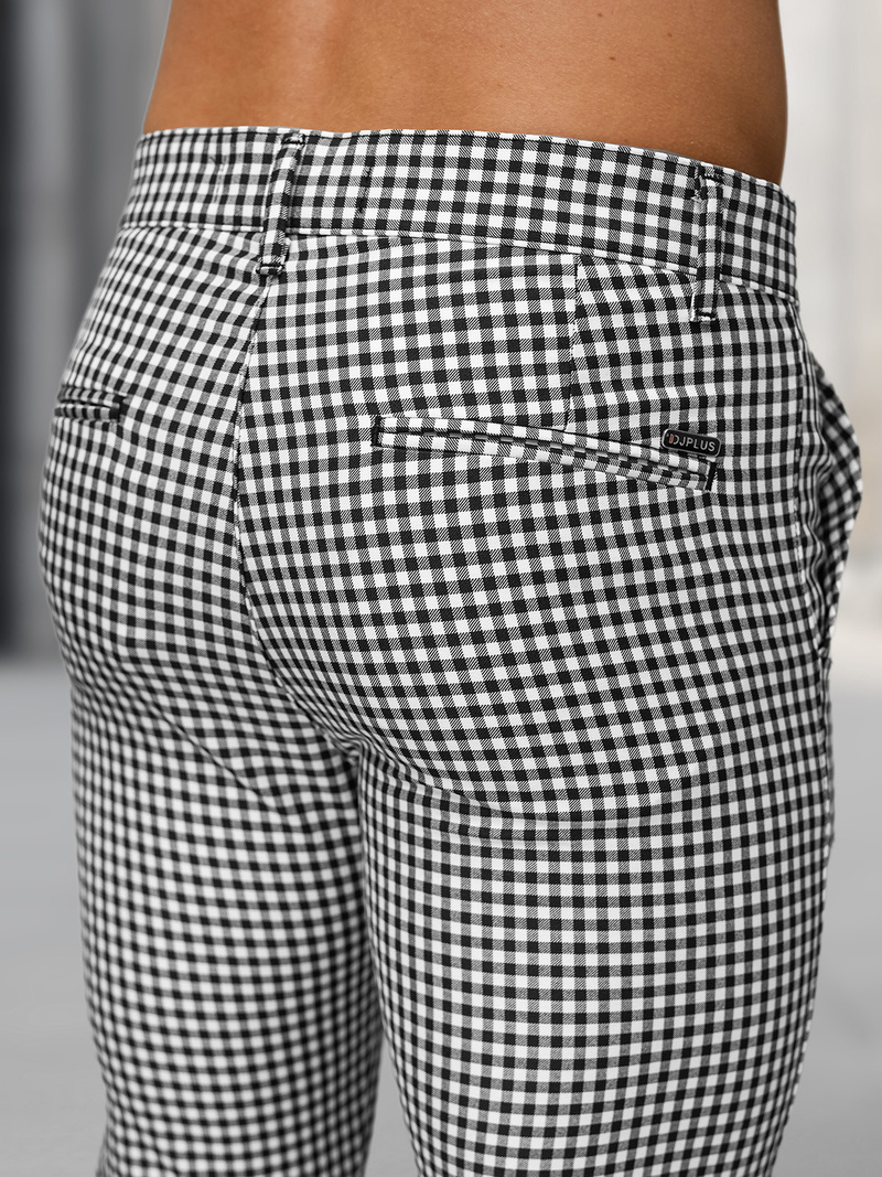 Pantaloni bărbaţi negri-albi OZONEE DJ/5531Z