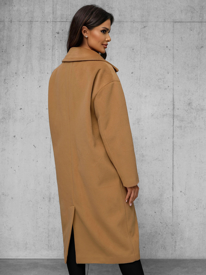 Palton de dama camel OZONEE JS/11Z8161