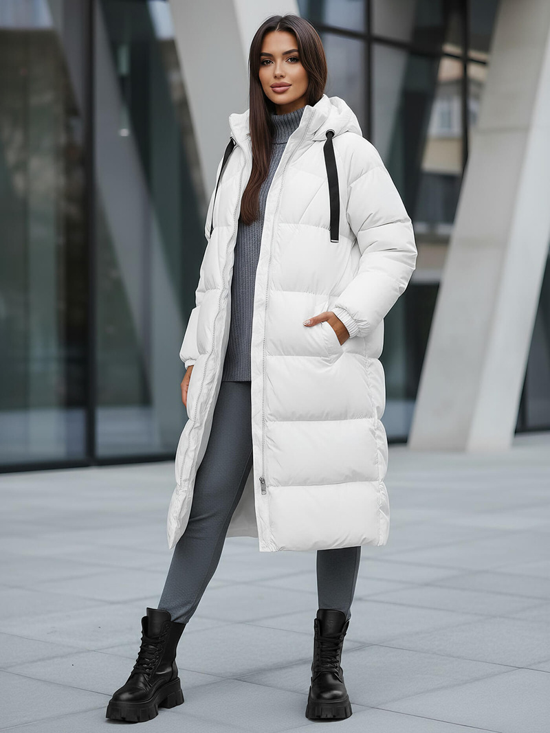 Geacă de femei alb OZONEE JS/5M3163/281Z