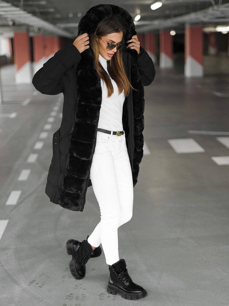 Geacă de femei neagra OZONEE JS/5M3158/392Z