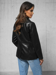 Geacă de piele pentru femei neagră OZONEE JS/11Z8121