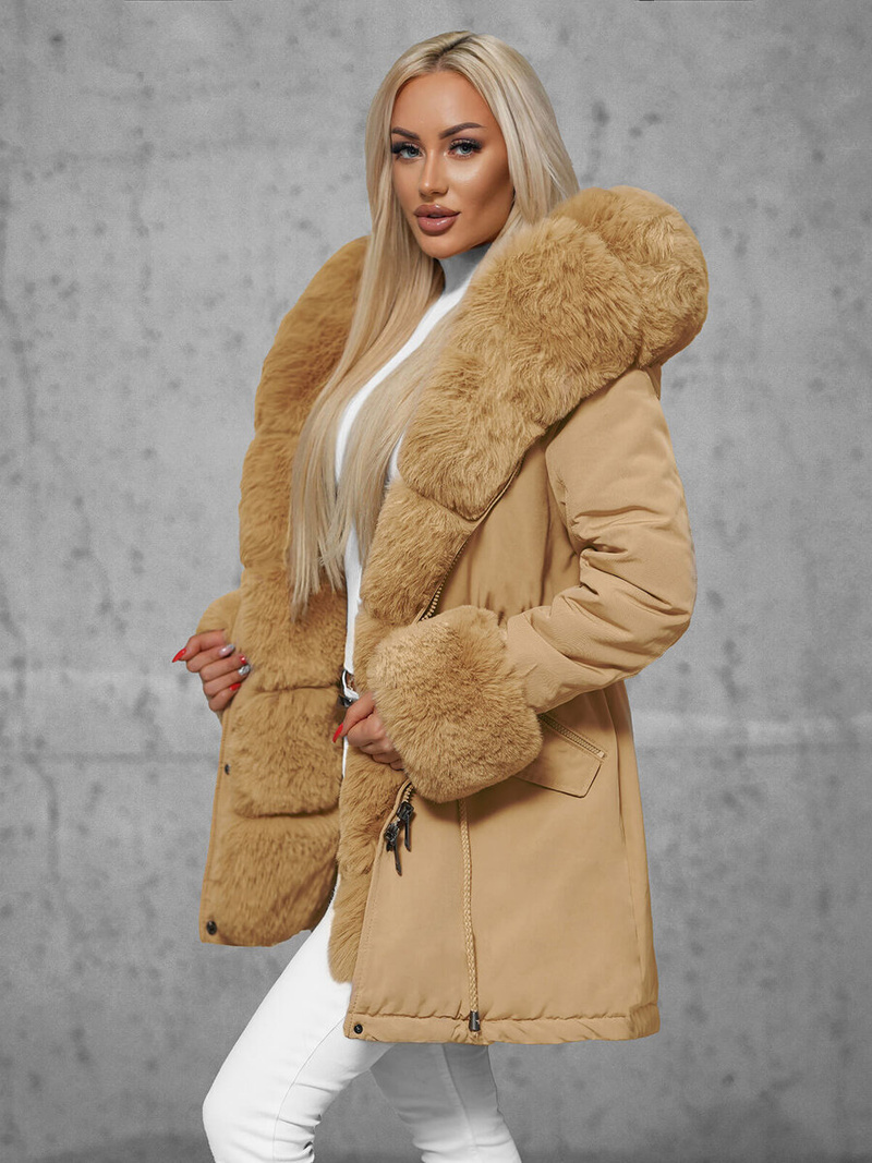 Geacă de iarnă damă bej OZONEE JS/16M9062/62Z