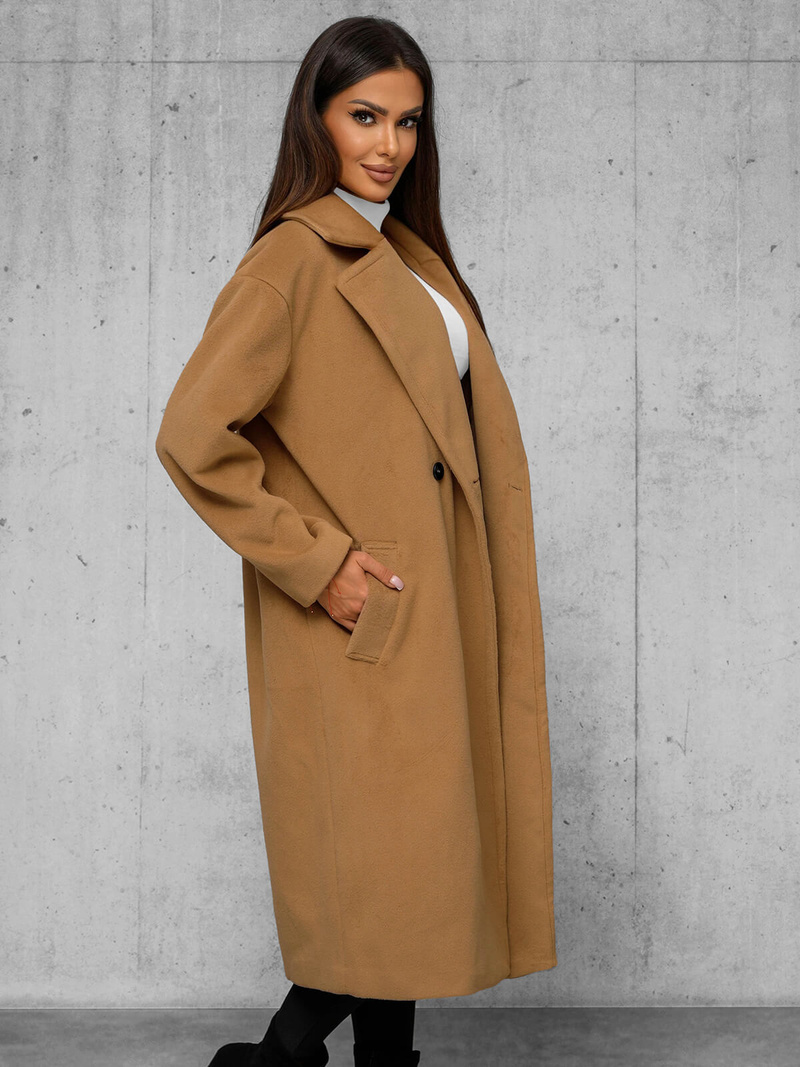 Palton de dama camel OZONEE JS/11Z8161