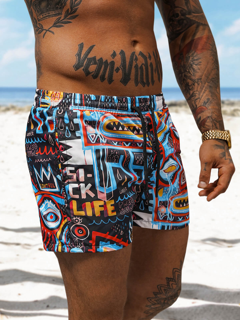 Pantaloni scurti de baie bărbați negri OZONEE O/22205002