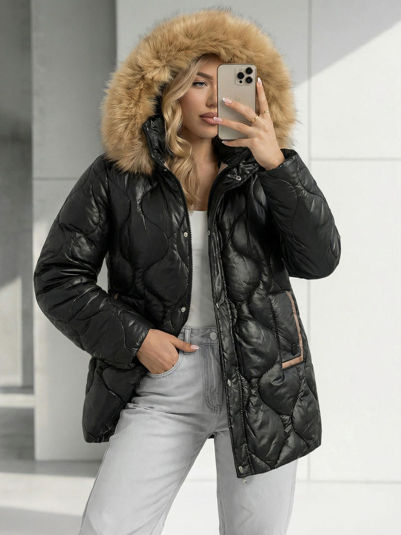 Geacă de femei neagra OZONEE O/5M3226/392Z