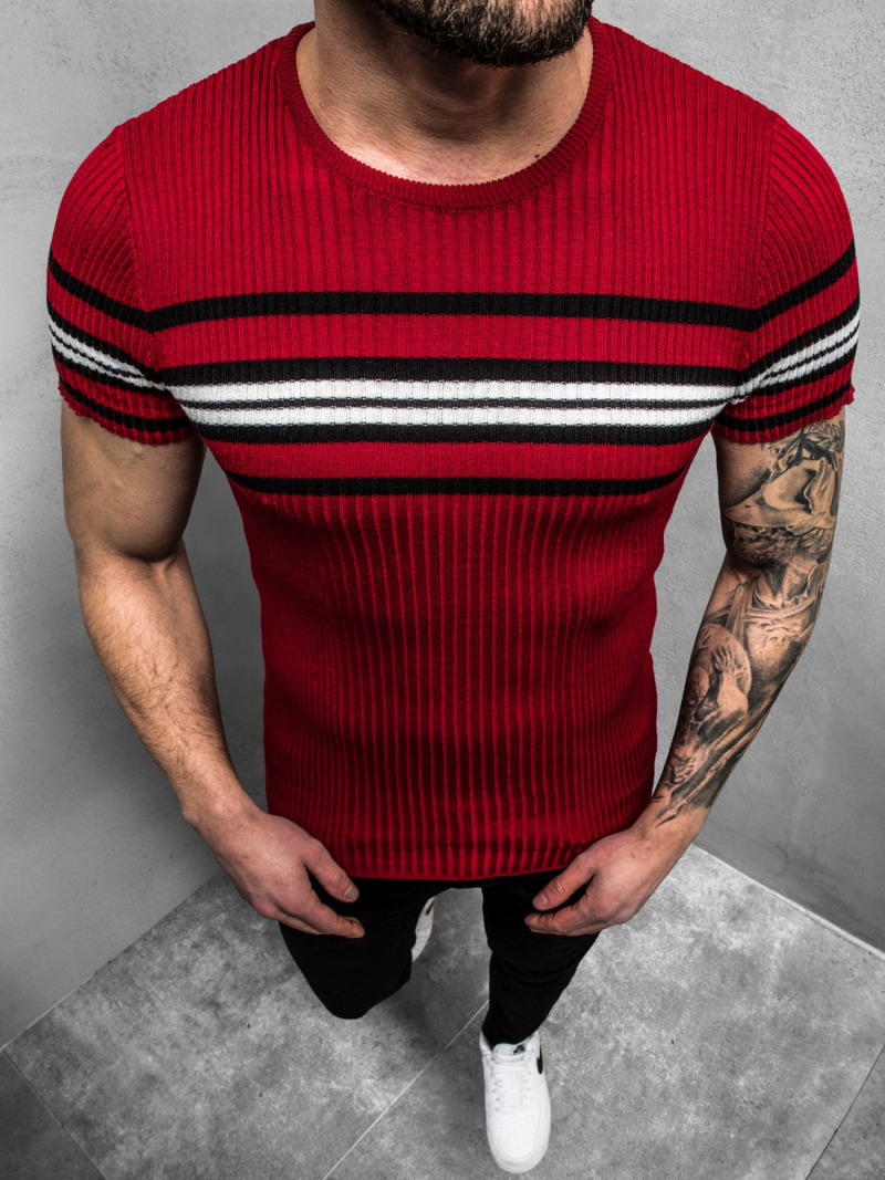 Pulover bărbați albastru bordo OZONEE L/2296Z