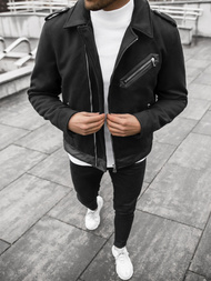 Jachetă de primăvară bărbați neagră OZONEE JS/M15501