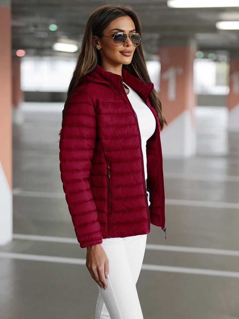Jachetă de femei bordo OZONEE JS/16M9101/06Z