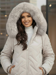 Geacă de femei gri deschis OZONEE JS/16M9296/280Z