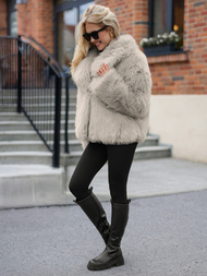 Geacă de femei gri-bej OZONEE JS/61M8515/92