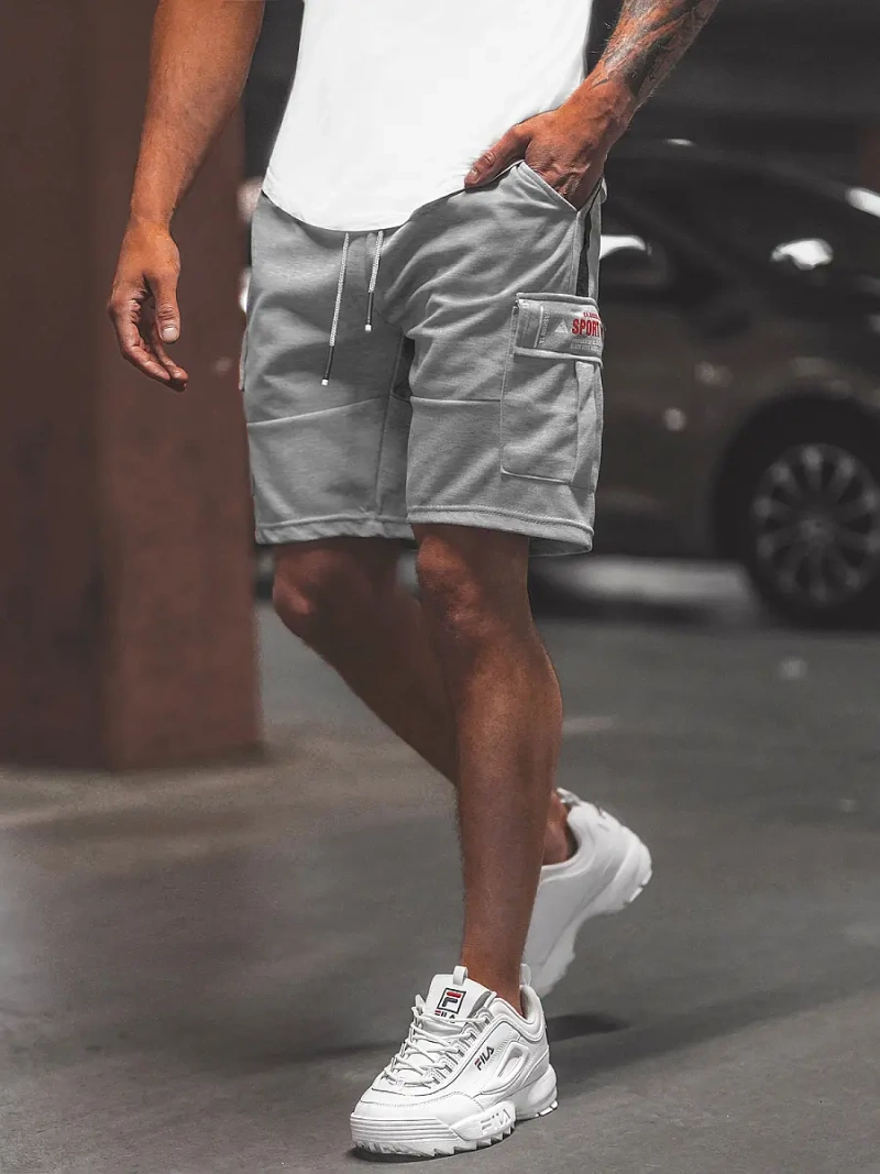 Pantaloni scurți sport bărbați gri OZONEE O/WW20016/2