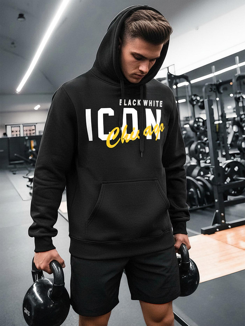 Hanorac bărbați negru OZONEE JS/8B1736/3