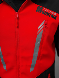Jachetă softshell bărbați neagră-roșu OZONEE JS/HH022/1CZ