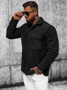 Cămașă bărbați neagră OZONEE O/GOM23040