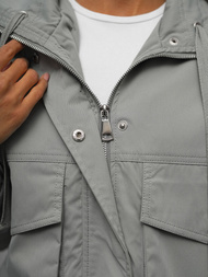 Jachetă de femei gri OZONEE O/G118Z