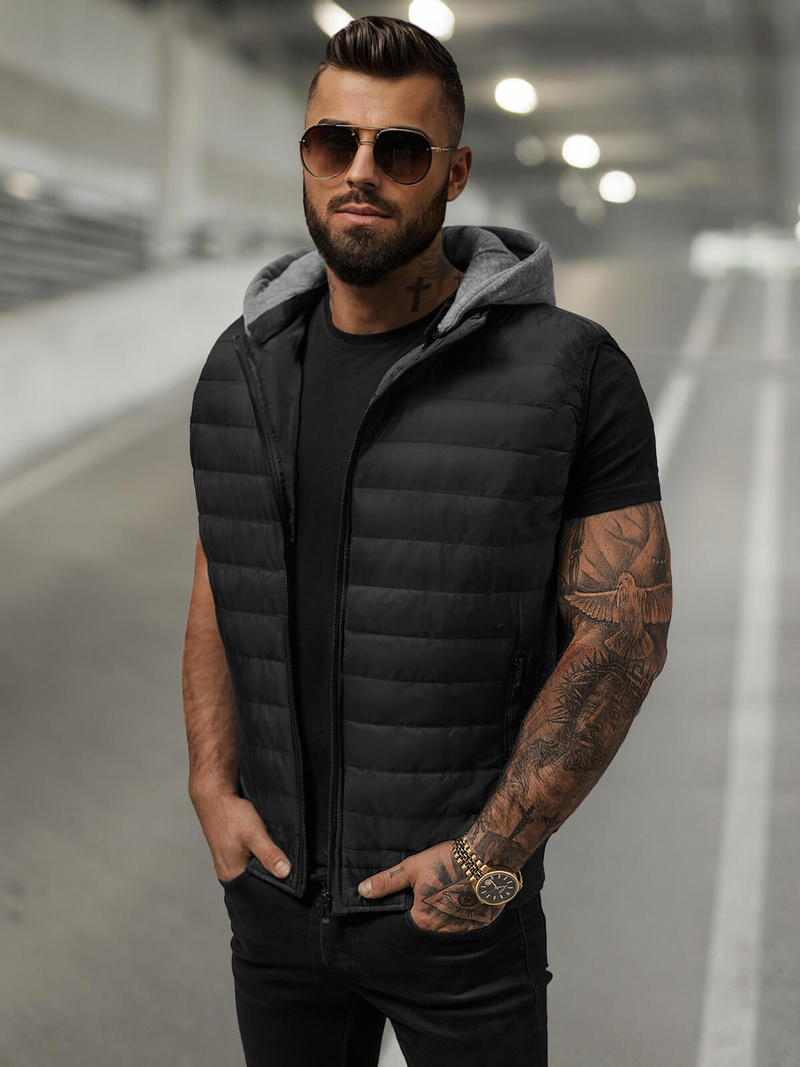 Vestă bărbați neagră OZONEE JS/8M983/392