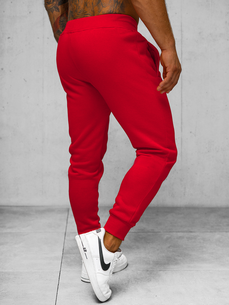 Pantaloni de trening bărbaţi rosii OZONEE JS/XW01Z