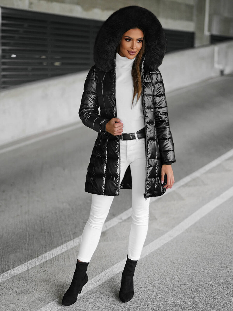 Geacă de femei neagră OZONEE JS/16M9120/392Z