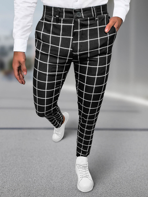 Pantaloni chino bărbaţi negri OZONEE DJ/5522Z