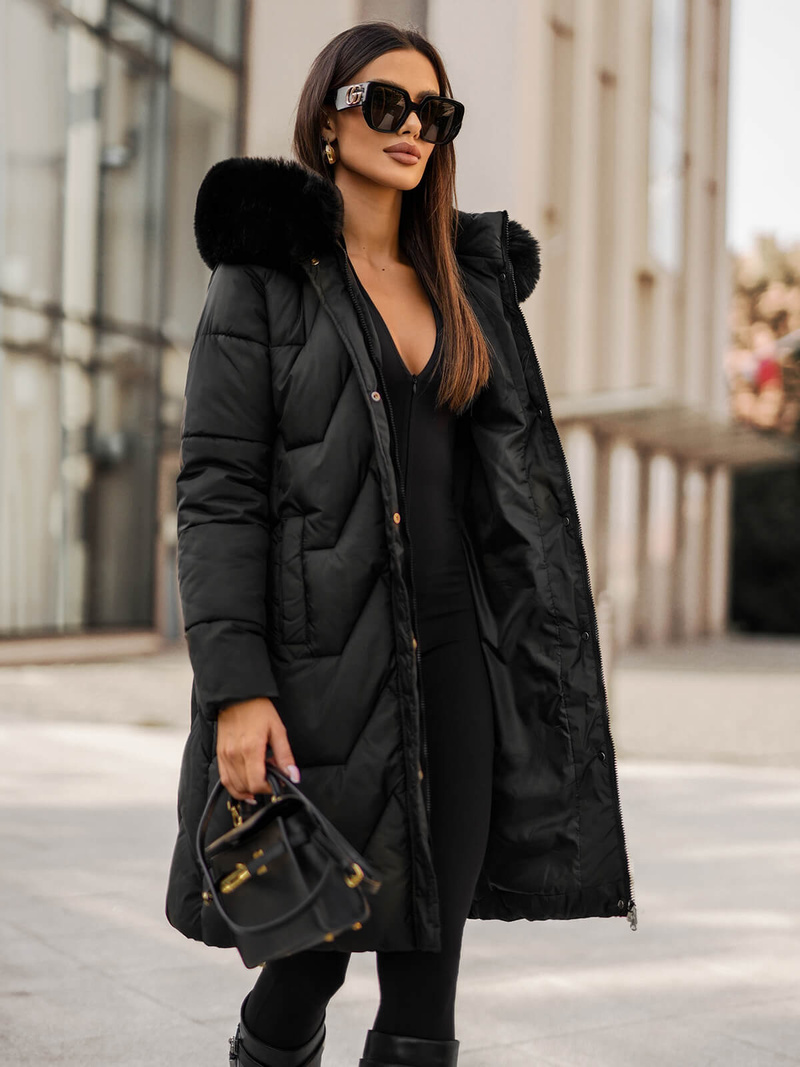 Geacă de femei neagra OZONEE JS/16M9202/392